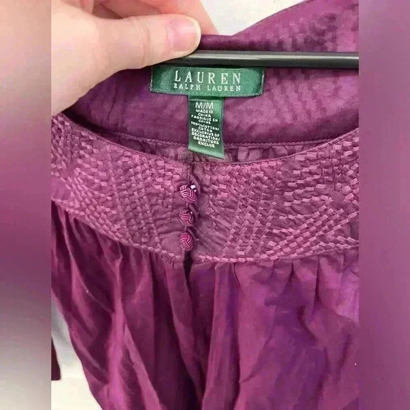 Polo, Ralph Lauren, purple vintage blouse with tie in the back - Picture 4 of 4